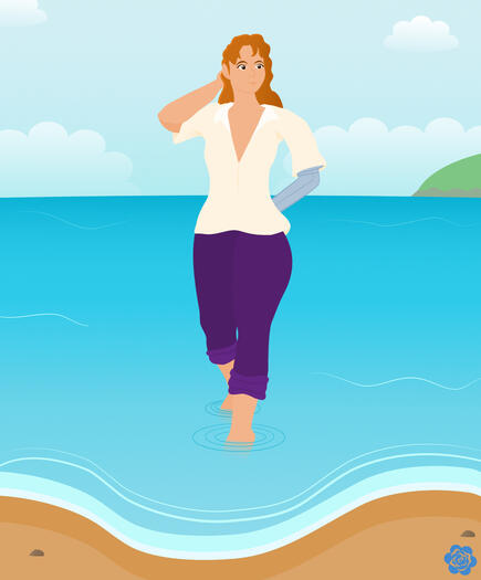 Pastora, en la playa